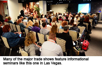 Many major trade shows have informational seminars like this one in Las Vegas