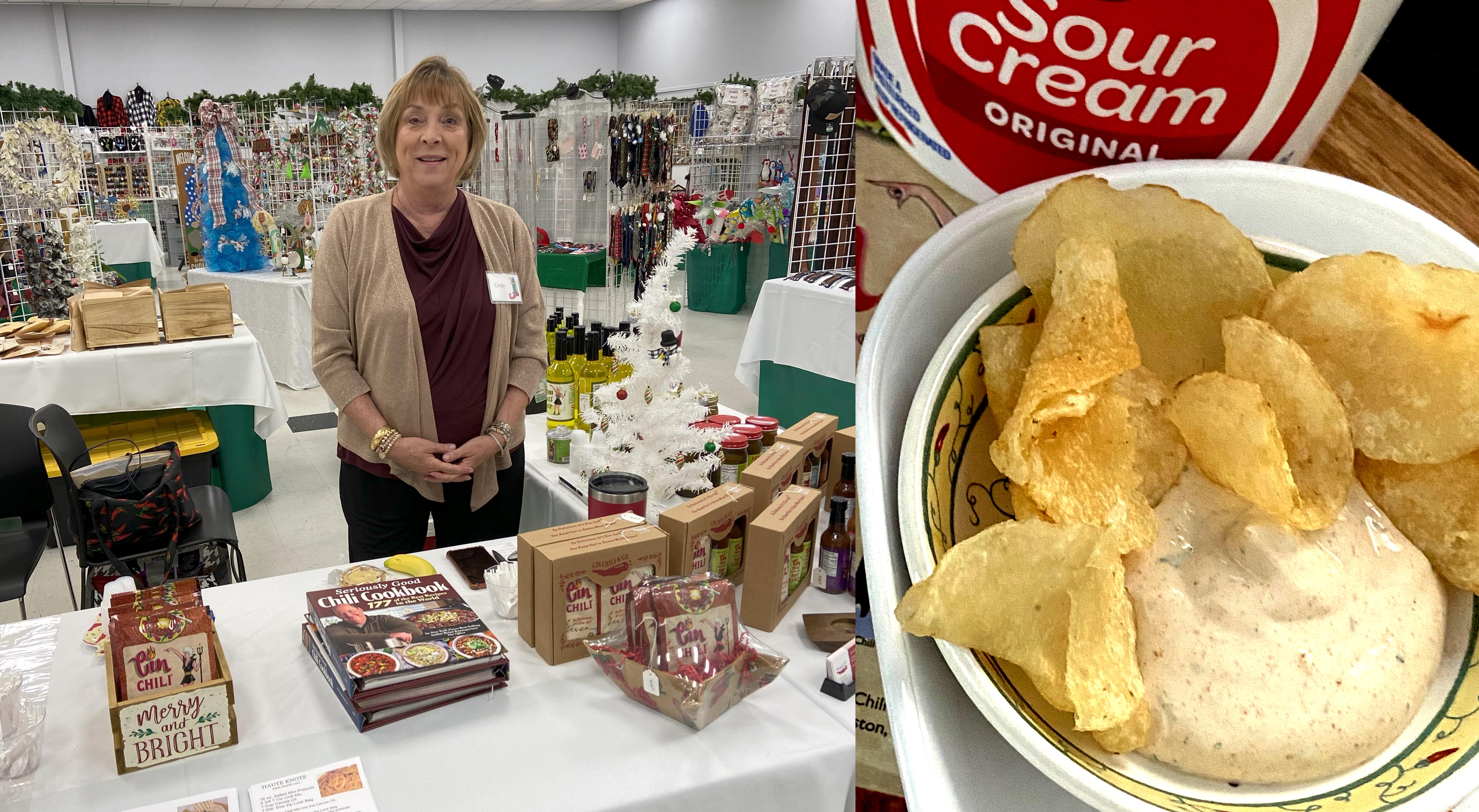 Cindy Wilkins of Cin Chili, aka 'The Chili Queen,' shows her products at a recent trade show
