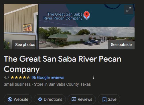 Great Pecans Google Business Profile